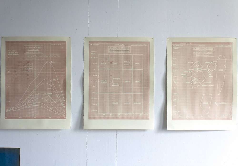Silkscreen on paper with red beetroot paste – 3 à 80x60cm